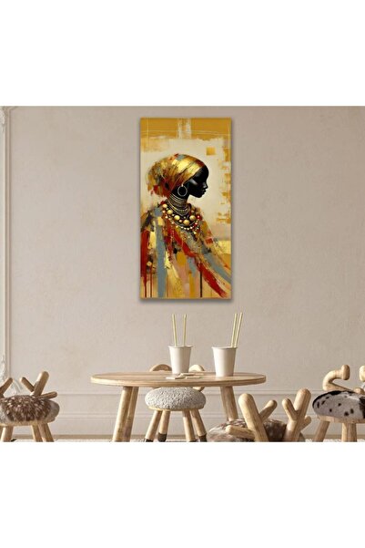 Marktna لوحة قماشية بتصميم امرآة مع برواز خشبي مخفي