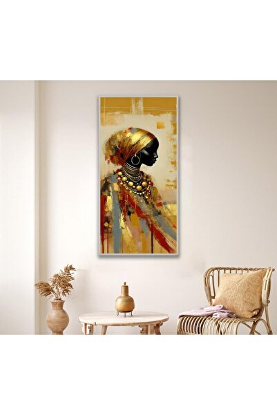 Marktna لوحة قماشية بتصميم امرآة مع برواز فضي مجوف