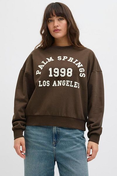 Jack & Jones Women's Chest Printed Relaxed Fit Sweatshirt - Merle