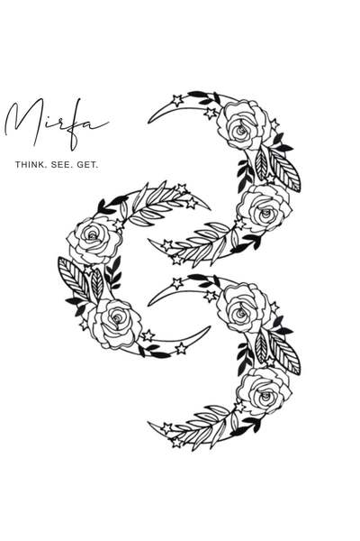 Mirfa لوحة فنية جدارية خشبية بقاعدة لاصقة - أسود (قمر على طراز بوهو - صغير - ...