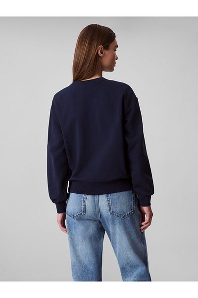 Calvin Klein Hanorac de damă cu logo monogramă cu decolteu relaxat - bleumarin