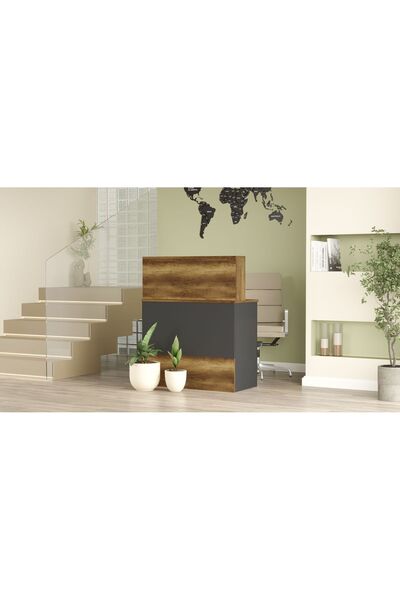 L'occi Concept Diego H Ofis Karşılama Bankosu Barok-Antrasit BG20-BA