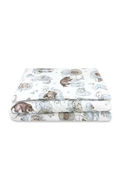Qmini Lenjerie patut junior cu 2 piese, Qmini, Din bumbac certificat Oeko Tex Standard 100, 140 x 200 cm