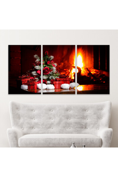 SND ثلاث لوحات قماشية فخمة بتصميم مودرن مع برواز شامبين مجوف