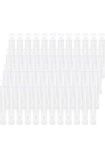 Bartrat Set de 48 sticluțe cu bule de săpun, plastic, transparente/albe, 1,1 x 10,5 cm