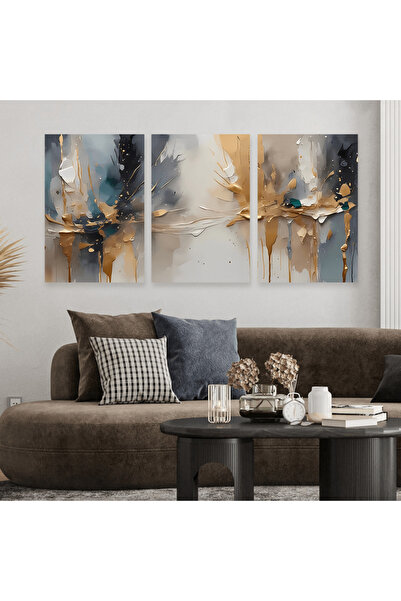 SND ثلاث لوحات خشبية ام دي اف بتصميم الفن البوهيمي مقاس 120x60 سم