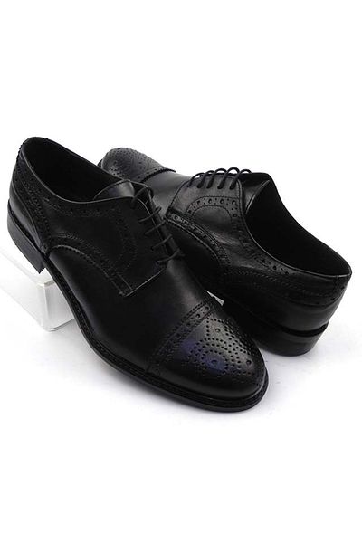 ZAZAMAG Pierce business men's genuine leather shoes, black