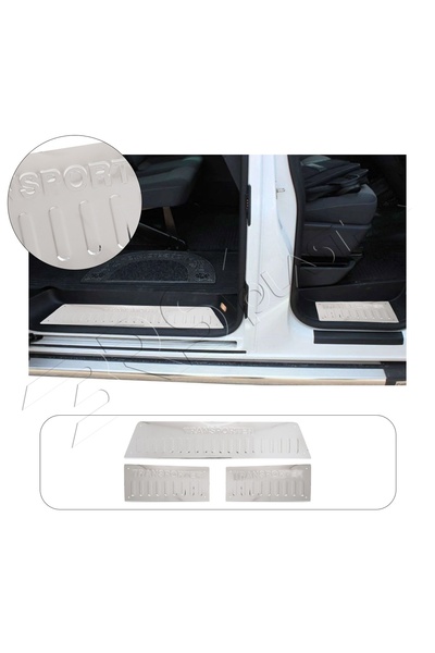 BRSPLAST Volkswagen Transporter T6 Uyumlu 2015-2019 Krom İç Kapı Eşiği 3 Parç...
