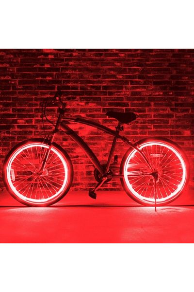 PROCART Kit șir de lumini cu sârmă electrică pentru reglarea roților de bicicletă, lungime 4 m, invertoare incluse, roșu
