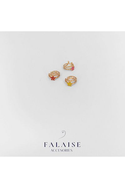 Falaise Accessories FLOWER DETAILED CHICKDRY EARRING - RED