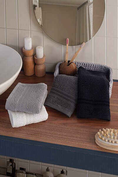 hs havlu sepeti 4’lü %100 Pamuk El Havlusu & El Örgüsü Sepet | Şık Hediye Seti