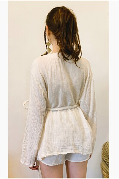 ARİNNASİDE Muslin Short Double Breasted Kimono