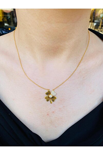 MAHMUT ÇİÇEK KUYUMCULUK 22 Ayar Yonca Taşlı Kolye