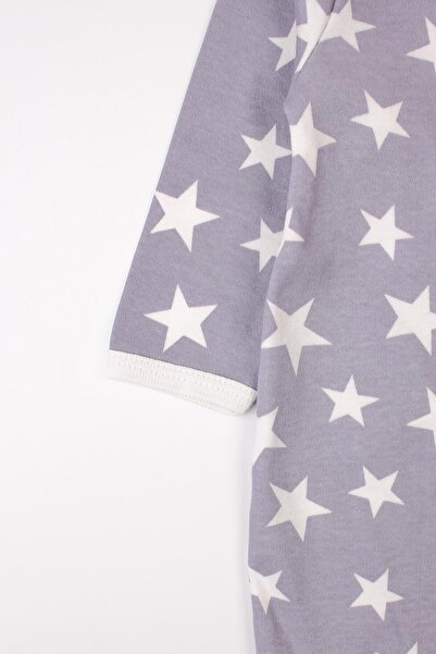 Mini Ropa Star Patterned Baby Romper with Booties and Hat