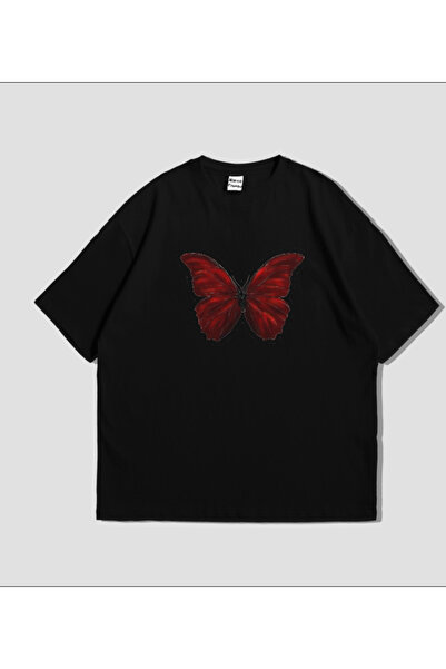 Marco Fresco Μπλουζάκι Unisex με στάμπα με τριαντάφυλλα και πεταλούδες