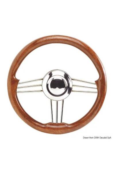 OSCULATI Volan SS 350 mm, Cream Color, Leather Effect (Polyurethane), Adjustable Universal Hub, Diam