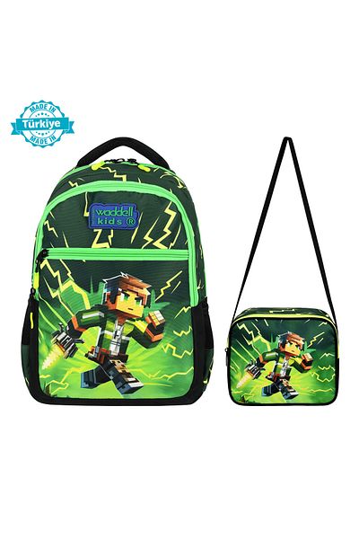 H&D COLLECTİON Rucsac și cutie de prânz pentru băieți de școală primară, rucsac de școală