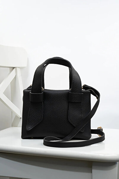 glowfit Γυναικεία μαύρη δερμάτινη τσάντα χιαστί διπλής λαβής κορυφαίας ποιότητας