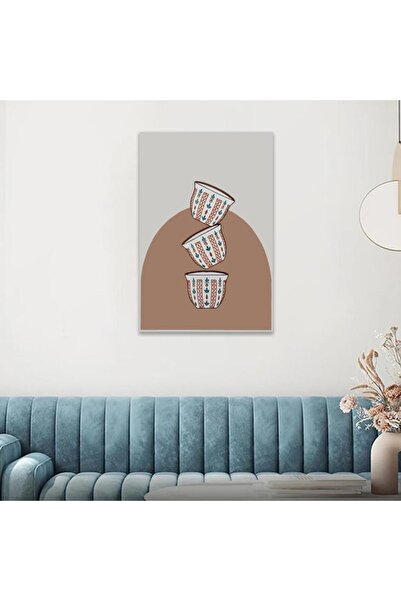 Marktna لوحة قماشية بتصميم الفن النجدي مع برواز خشبي مخفي