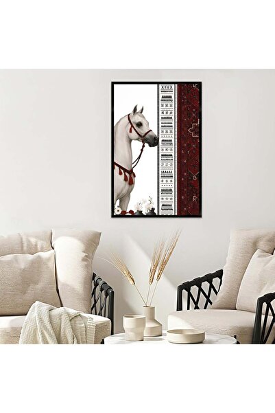 Marktna لوحة قماشية بتصميم الفن النجدي مع برواز أسود مجوف