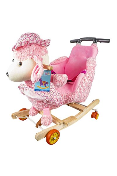 OEM Люлеещ се стол "Розово кученце", за бебета, сгъваеми колела, музикален, 5...