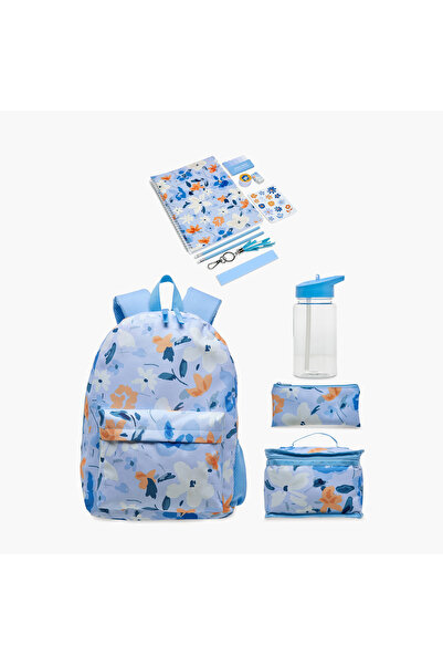 Syloon 12-Piece Floral Print Backpack Set - 31x41x13 cms