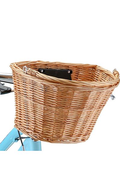 PROCART Coș de bicicletă din ratan, detașabil, mecanism CLICK, 21x34x41cm,