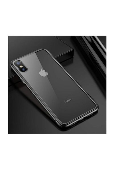 Macomi Carcasă magnetică premium pentru iPhone XR cu ramă metalică și spate din sticlă securizată, transparentă