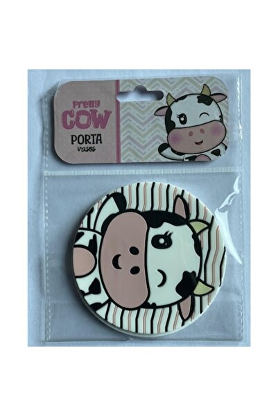 Camy Cup Holder, Cow Design, PVC, Diameter 10 cm, Multicolor