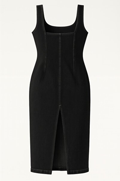 HAKKE Askılı Uzun Denim ELBİSE