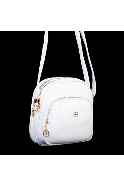 Nas Bag Geantă de umăr și crossbody pentru femei cu mai multe compartimente Victoria albă (20x22 cm)