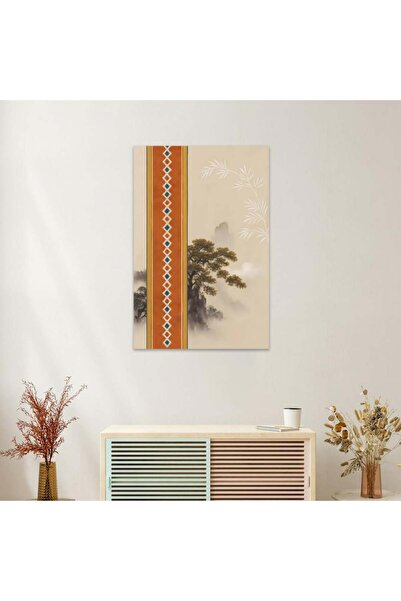 SND لوحة قماشية بتصميم الفن النجدي مع برواز خشبي مخفي