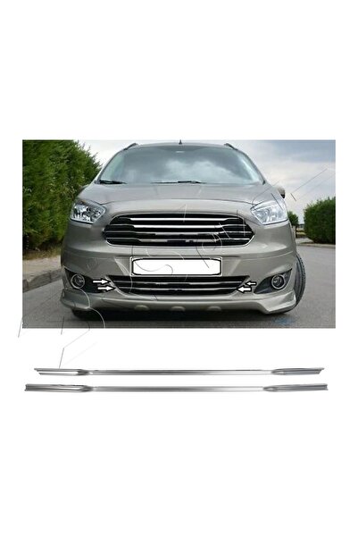 BRSPLAST Ford Courier Uyumlu 2014 Ve Üzeri Krom Ön Panjur Alt Çıtası 2 Parça ...