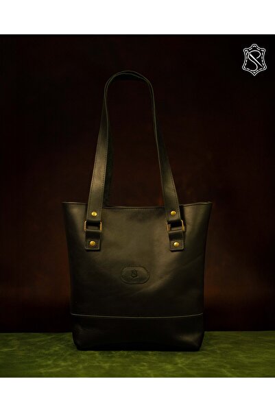 H&B Leather Craft El Yapımı Hakiki Deri Tote Çanta