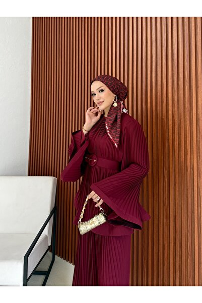 Melike Tatar Πλισέ Σετ με Ζώνη 32-2381