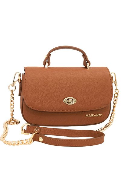 Meskanto Riva Genuine Leather Chain Strap Hand and Shoulder Bag