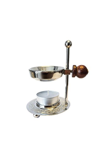 Zaucada Incense Burner Set with Sieve, Brass, Silver, + Brass Bowl