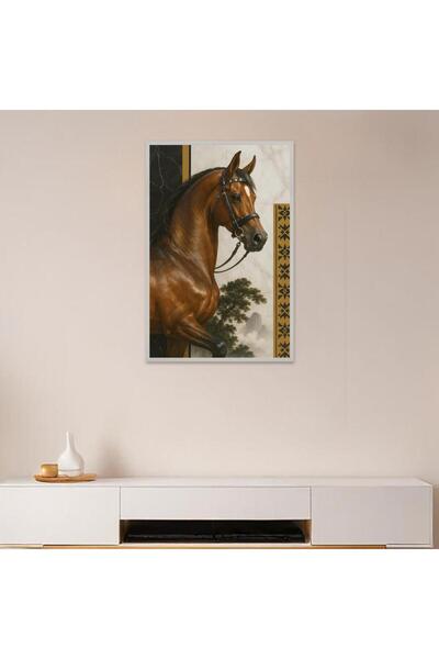 4gdran لوحة قماشية بتصميم الفن النجدي مع برواز فضي مجوف