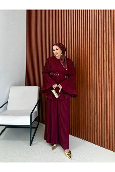 Melike Tatar Πλισέ Σετ με Ζώνη 32-2381