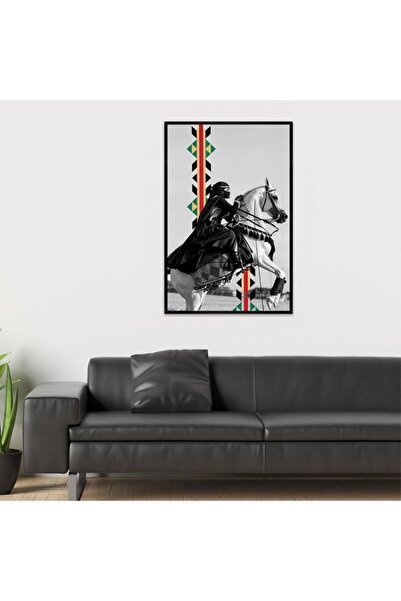 Marktna لوحة قماشية بتصميم الفن النجدي مع برواز أسود مجوف