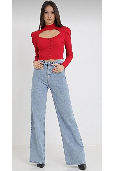 OurStyles A.U.R.A >>>Y.E.N.İ S.E.Z.O.N ^^WOMEN^^ بنطلون جينز واسع الساق عالي ...