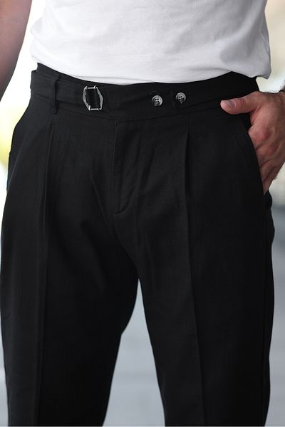 BASEL.CO Design Italian Model Linen Trousers