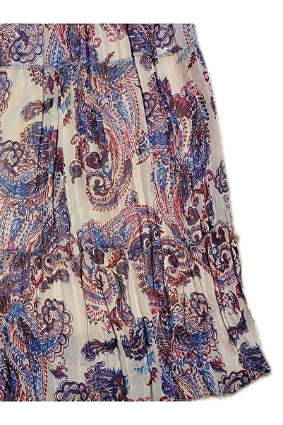 NiLi Colorful Patterned Lined Chiffon Skirt