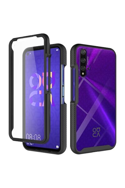 OEM Husă de protecție pentru Huawei Nova 5T/Honor 20 + folie de protecție pentru ecran, Techsuit Defense360 Pro, neagră