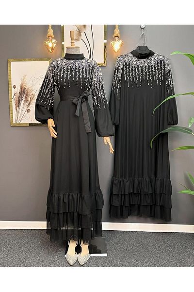 STİLZERAFET ROCHIE TUL CU VOLANĂ CU FUSTĂ CU STONE