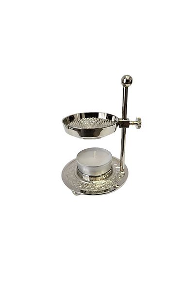 Zaucada Set, Incense Burner with Sieve, Brass, Metal Screw, Silver, + Brass Bowl