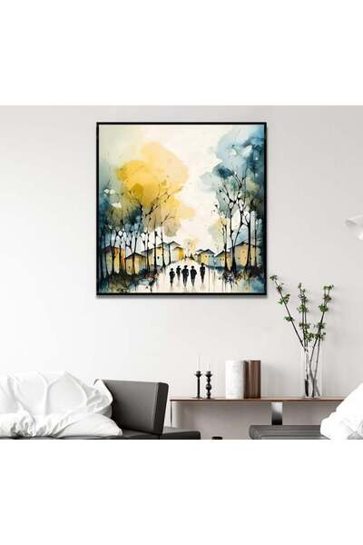 SND لوحة قماشة بتصميم طبيعة مع برواز أسود مجوف