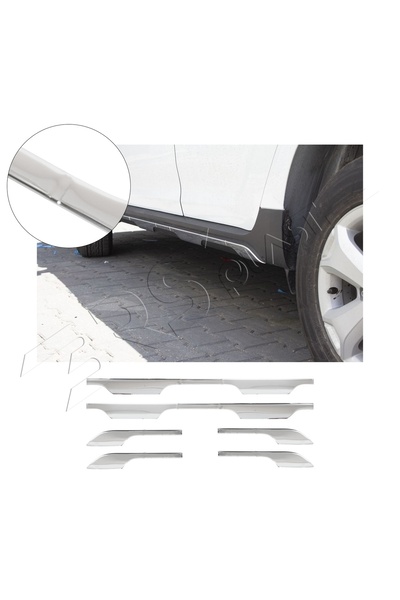 BRSPLAST Dacia Duster Uyumlu 2018 Ve Üzeri Marşpiyel Kromu 6 Parça Paslanmaz ...