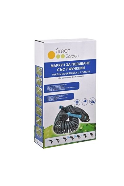 divendi-ro Furtun spiralat gri albastru cu 4 accesorii și 7 funcții - 20 m