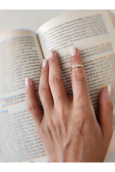 Eva Takı Store Five Stone Model Joint Cartilage Bone Adjustable Model Gold Color Ring